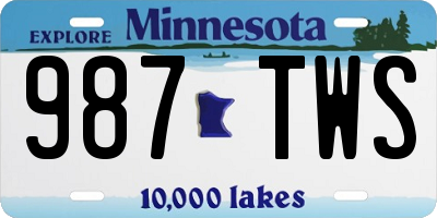 MN license plate 987TWS