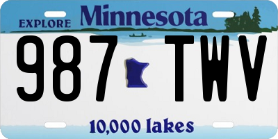 MN license plate 987TWV