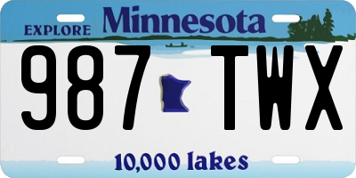 MN license plate 987TWX