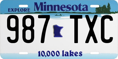 MN license plate 987TXC