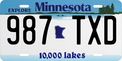 MN license plate 987TXD