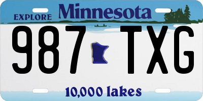 MN license plate 987TXG