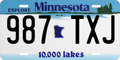 MN license plate 987TXJ