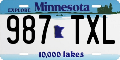 MN license plate 987TXL