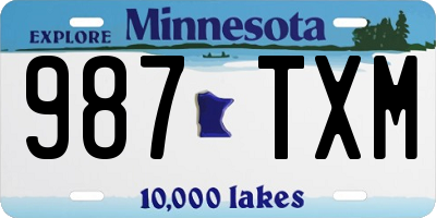 MN license plate 987TXM