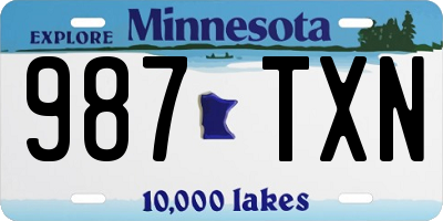 MN license plate 987TXN