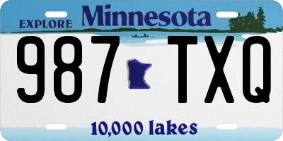 MN license plate 987TXQ