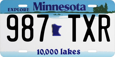 MN license plate 987TXR