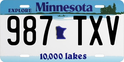 MN license plate 987TXV