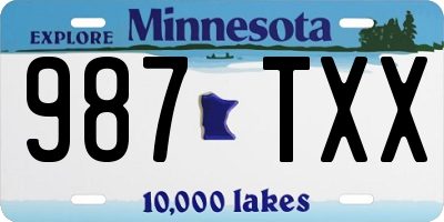 MN license plate 987TXX
