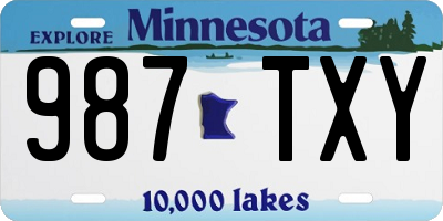 MN license plate 987TXY