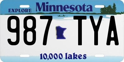MN license plate 987TYA