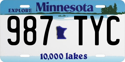 MN license plate 987TYC