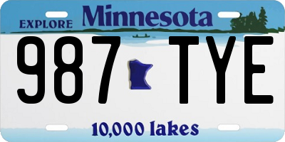 MN license plate 987TYE
