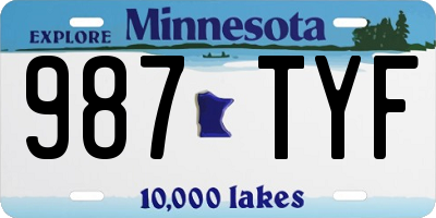 MN license plate 987TYF