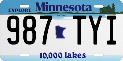 MN license plate 987TYI