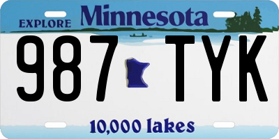MN license plate 987TYK