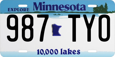 MN license plate 987TYO