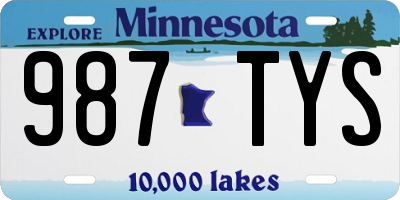 MN license plate 987TYS