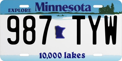 MN license plate 987TYW
