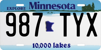 MN license plate 987TYX