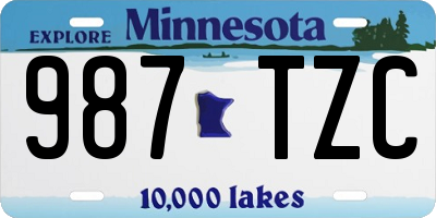 MN license plate 987TZC