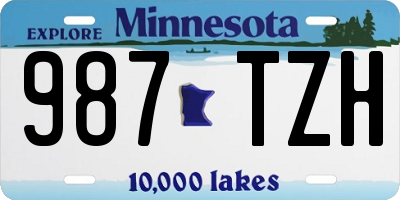 MN license plate 987TZH