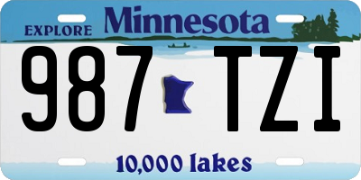 MN license plate 987TZI