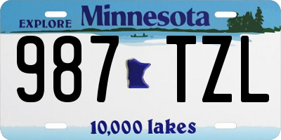 MN license plate 987TZL