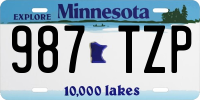 MN license plate 987TZP