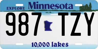 MN license plate 987TZY
