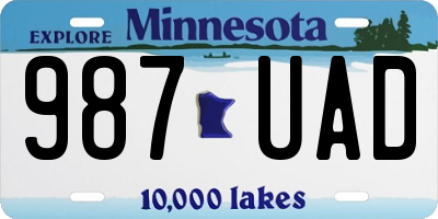 MN license plate 987UAD