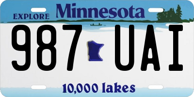 MN license plate 987UAI