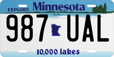 MN license plate 987UAL