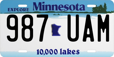 MN license plate 987UAM