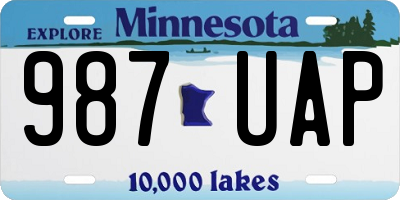 MN license plate 987UAP