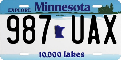 MN license plate 987UAX