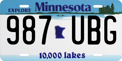 MN license plate 987UBG
