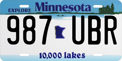 MN license plate 987UBR