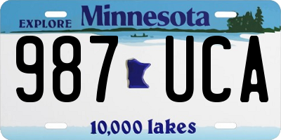 MN license plate 987UCA