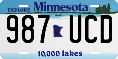 MN license plate 987UCD
