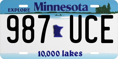 MN license plate 987UCE
