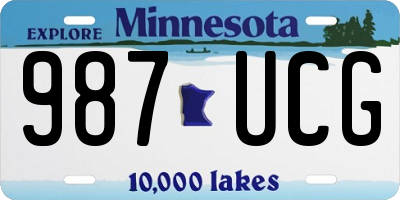 MN license plate 987UCG