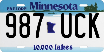 MN license plate 987UCK