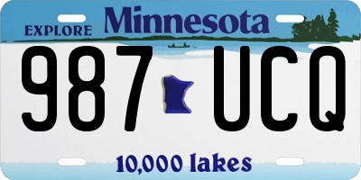 MN license plate 987UCQ