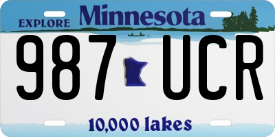 MN license plate 987UCR