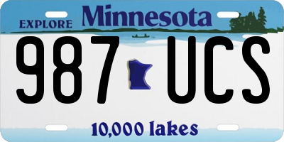 MN license plate 987UCS