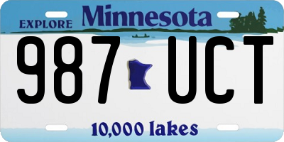 MN license plate 987UCT