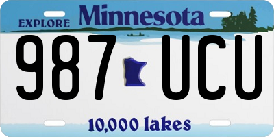 MN license plate 987UCU