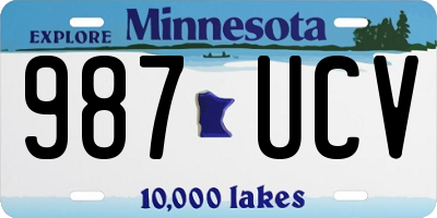 MN license plate 987UCV